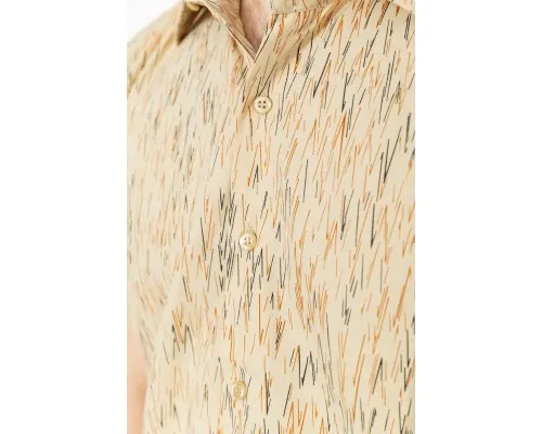 Сорочка чоловіча з принтом, колір бежево-коричневий, 167R971