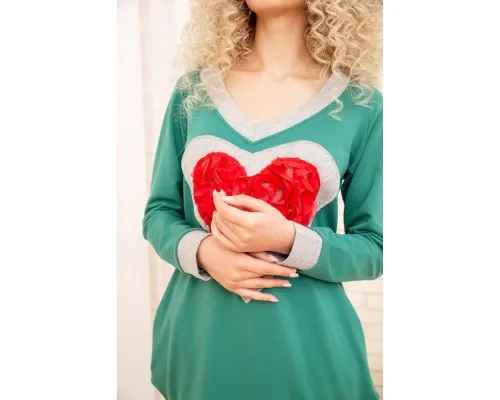 Вільна жіноча сукня, з серцем, колір Зелений, 167R2-3