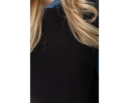 Худі жіночий на флісі, колір чорно-блакитний, 102R312