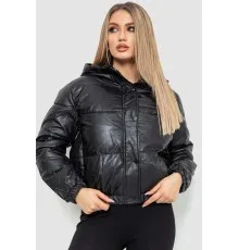 Куртка жіноча демісезонна екошкіра, колір чорний, 214R729