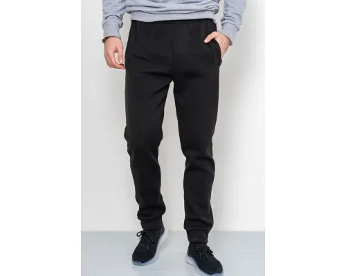 Спорт штани чоловічі на флісі, колір чорний, 223R016