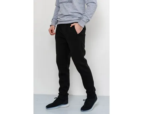 Спорт штани чоловічі на флісі, колір чорний, 223R016