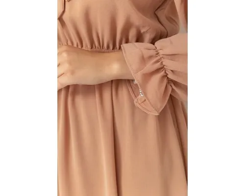 Ошатне плаття, колір темно-бежевий, 204R601