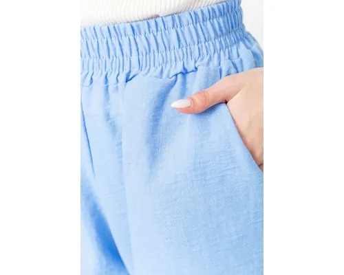 Шорти жіночі вільного крою тканина льон, колір блакитний, 177R023