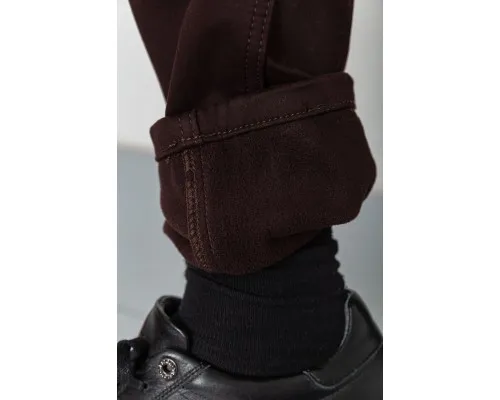 Штани чоловічі на флісі, колір коричневий, 129R2009