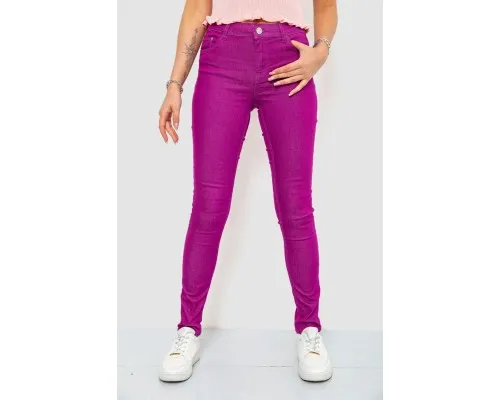 Штани жіночі однотонні, колір фіолетовий, 244R089