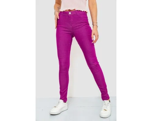 Штани жіночі однотонні, колір фіолетовий, 244R089