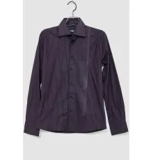 Рубашка мужская классическая в полоску  -уцінка, колір чорно-бузковий, 201R107-U