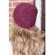Осінньо-зимова жіноча шапка, темно-пудрового кольору, 167R7774