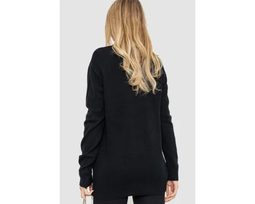 Жіночий светр в'язаний, колір чорний, 204R179