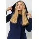 Жіноче пальто з капюшоном, колір темно-синій, 186R234