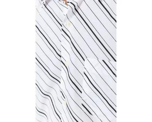 Сорочка чоловіча з принтом класична, колір біло-чорний, 167R972
