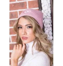 Жіноча шапка, рожевого кольору, з декором, 167R7788
