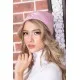 Жіноча шапка, рожевого кольору, з декором, 167R7788