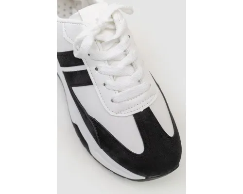 Кросівки жіночі екошкіра, колір чорно-білий, 243R186-126