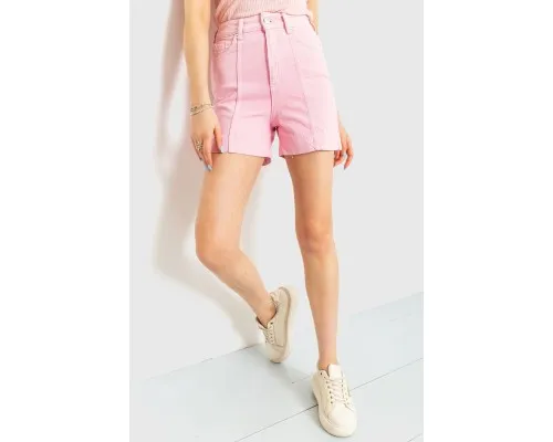 Джинсові шорти жіночі, колір рожевий, 214R245