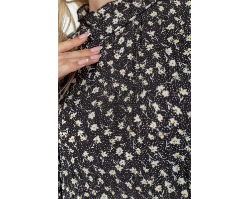 Сукня вільного крою з квітковим принтом, колір чорний, 204R201