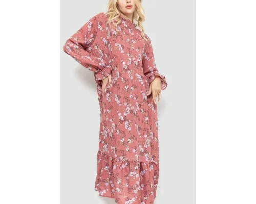 Сукня вільного крою з квітковим принтом, колір сливовий, 204R201