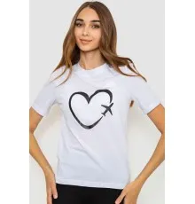 Жіноча футболка з принтом, колір білий, 241R121