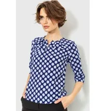 Блуза з принтом, колір синьо-білий, 230R1121-2