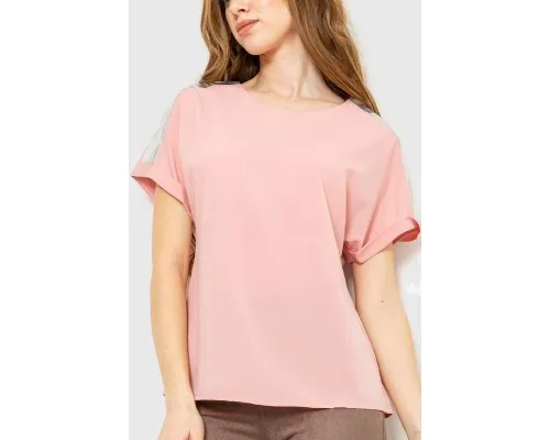 Блуза повсякденна, колір пудровий, 230R101-2