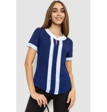 Блуза ошатна, колір темно-синій, 186RA103
