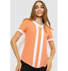 Блуза ошатна, колір персиково-білий, 186RA103