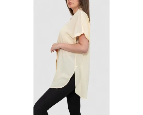 Сорочка жіноча однотонна на ґудзиках, колір світло-бежевий, 102R5230