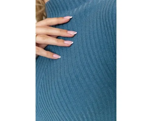 Гольф жіночий однотонний, колір джинс, 204R016