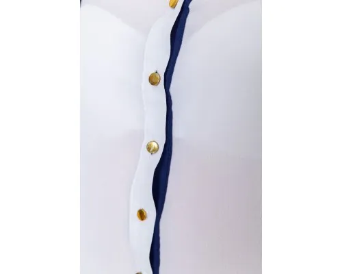 Блуза класична, колір біло-синій, 230R111