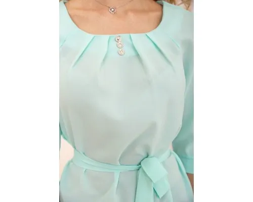 Блузка з рукавами 3/4 і поясом, колір М'ятний, 172R1-1