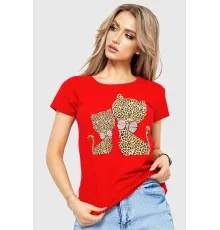 Жіноча футболка з принтом, колір червоний, 190R102