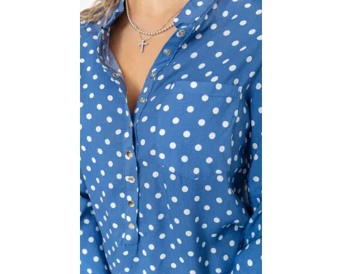 Сорочка жіноча в горох, колір джинс, 235R3779