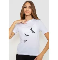 Жіноча футболка з принтом, колір білий, 241R120