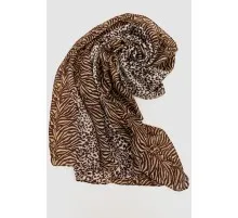 Шарф жіночий з принтом, колір бежево-коричневий, 244R011-1