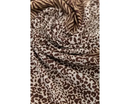 Шарф жіночий з принтом, колір бежево-коричневий, 244R011-1