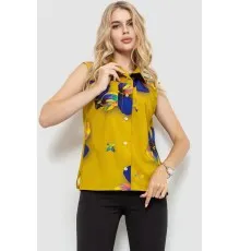 Блуза без рукавів з принтом, колір оливковий, 102R068-6