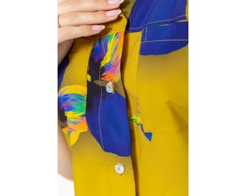 Блуза без рукавів з принтом, колір оливковий, 102R068-6