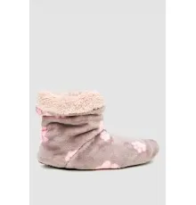 Капці-чобітки  плюшеві, колір сіро-рожевий, 102R1004-1