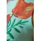 Коротка сукня з льону з квітами Маки колір М'ятний 172R019-1