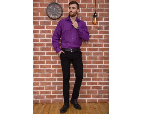Сорочка чоловіча в смужку, колір світло-фіолетовий, 131R151013