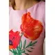 Коротка сукня з льону з квітами Маки колір Рожевий 172R019-1