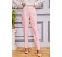 Класичні жіночі штани, рожевого кольору, з ремінцем, 182R308
