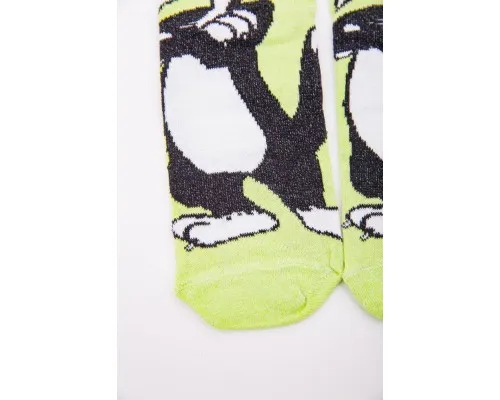 Жіночі шкарпетки, салатового кольору з мультяшним принтом, 167R360