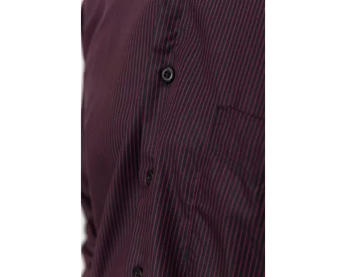 Сорочка чоловіча в смужку, колір чорно-бордовий, 131R140132