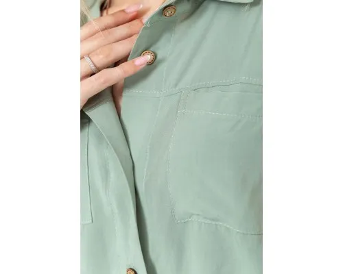 Блуза без рукавів однотонна, колір оливковий, 102R068-4