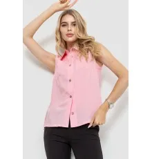 Блуза без рукавів однотонна, колір рожевий, 102R068-4