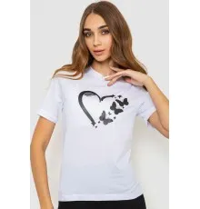 Жіноча футболка з принтом, колір білий, 241R123