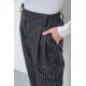 Штани жіночі в смужку напівбатал, колір темно-сірий, 102R335-3