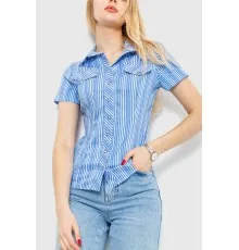 Сорочка жіноча в смужку, колір біло-блакитний, 230R060